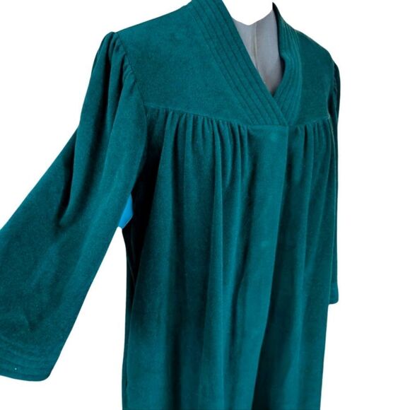 Vanity Fair Women's Vintage Green Velour Robe Size‎ Medium - Picture 1 of 4